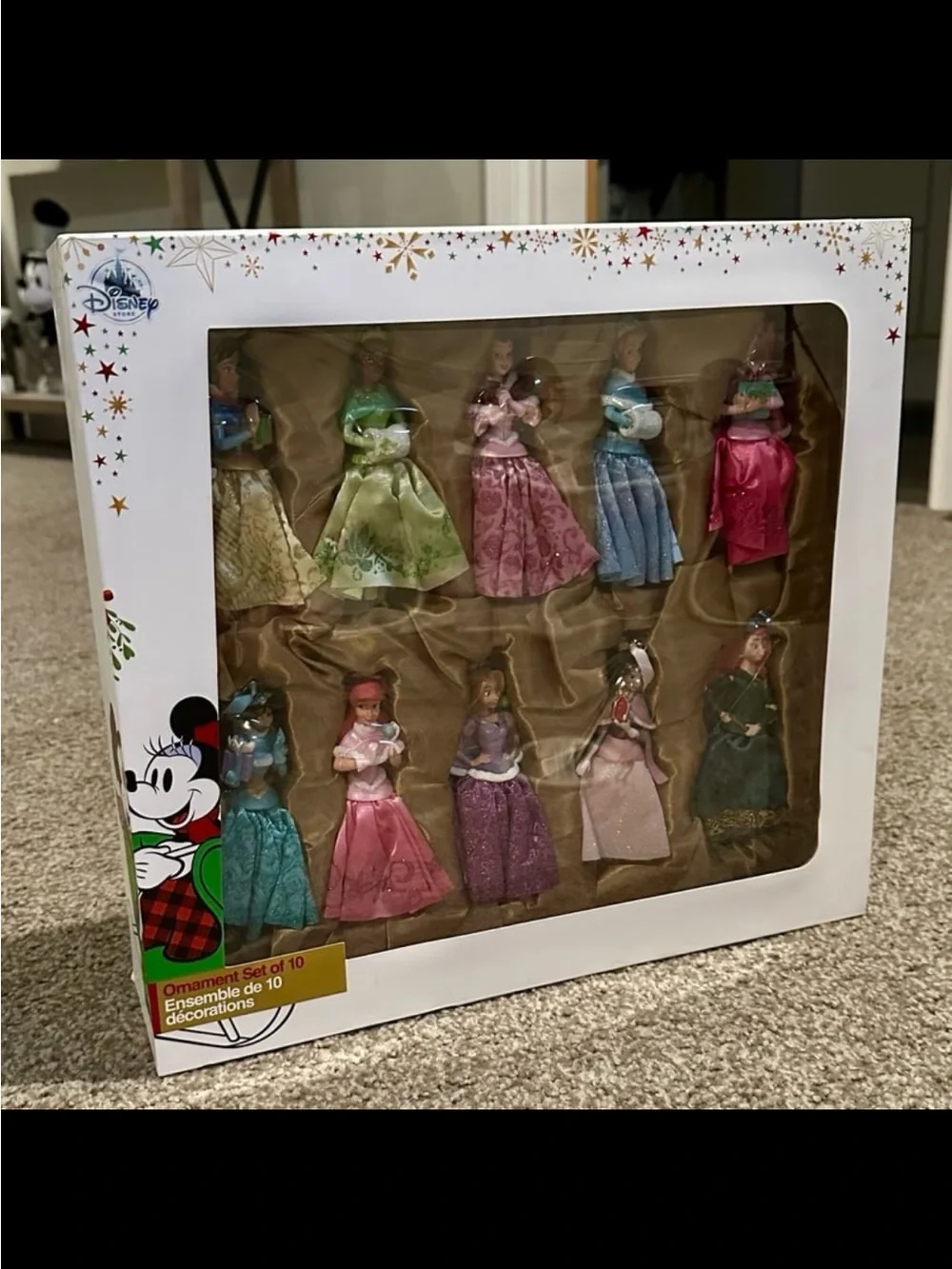 2017 Disney Princess Holiday Set of 10 Ornaments